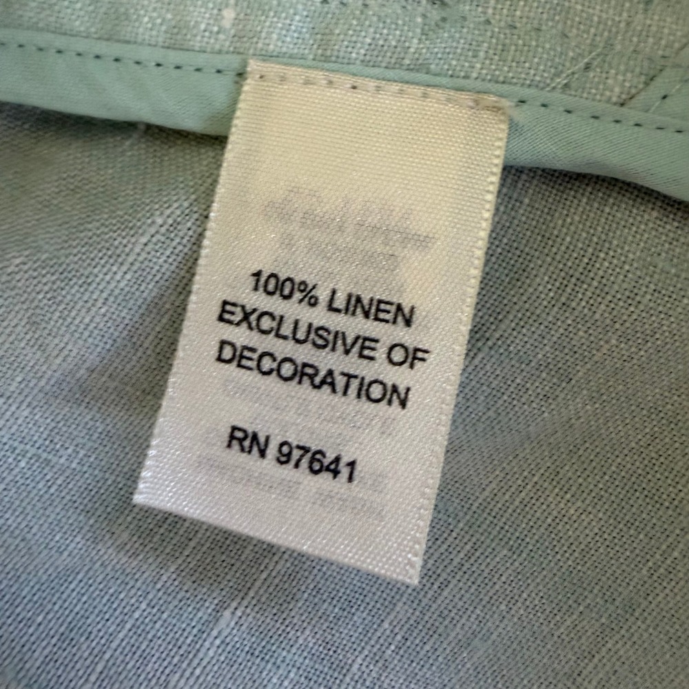 J. Jill Linen Crochet Trim Jacket Womens XL Seafoam Green - Picture 3 of 14